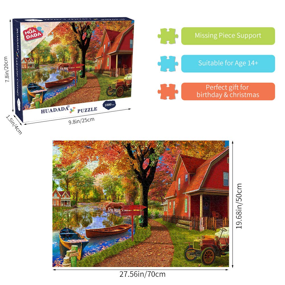 HUADADA 1000-Piece Autumn Village Jigsaw Puzzle for Adults | Premium Quality & Engaging Challenge