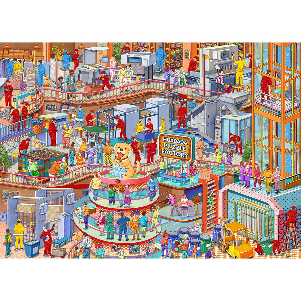 HUADADA 1000-Piece Jigsaw Puzzle – Interlock Base, No Dust, Family Fun (27.5x19.6 in) with 1:1 Poster