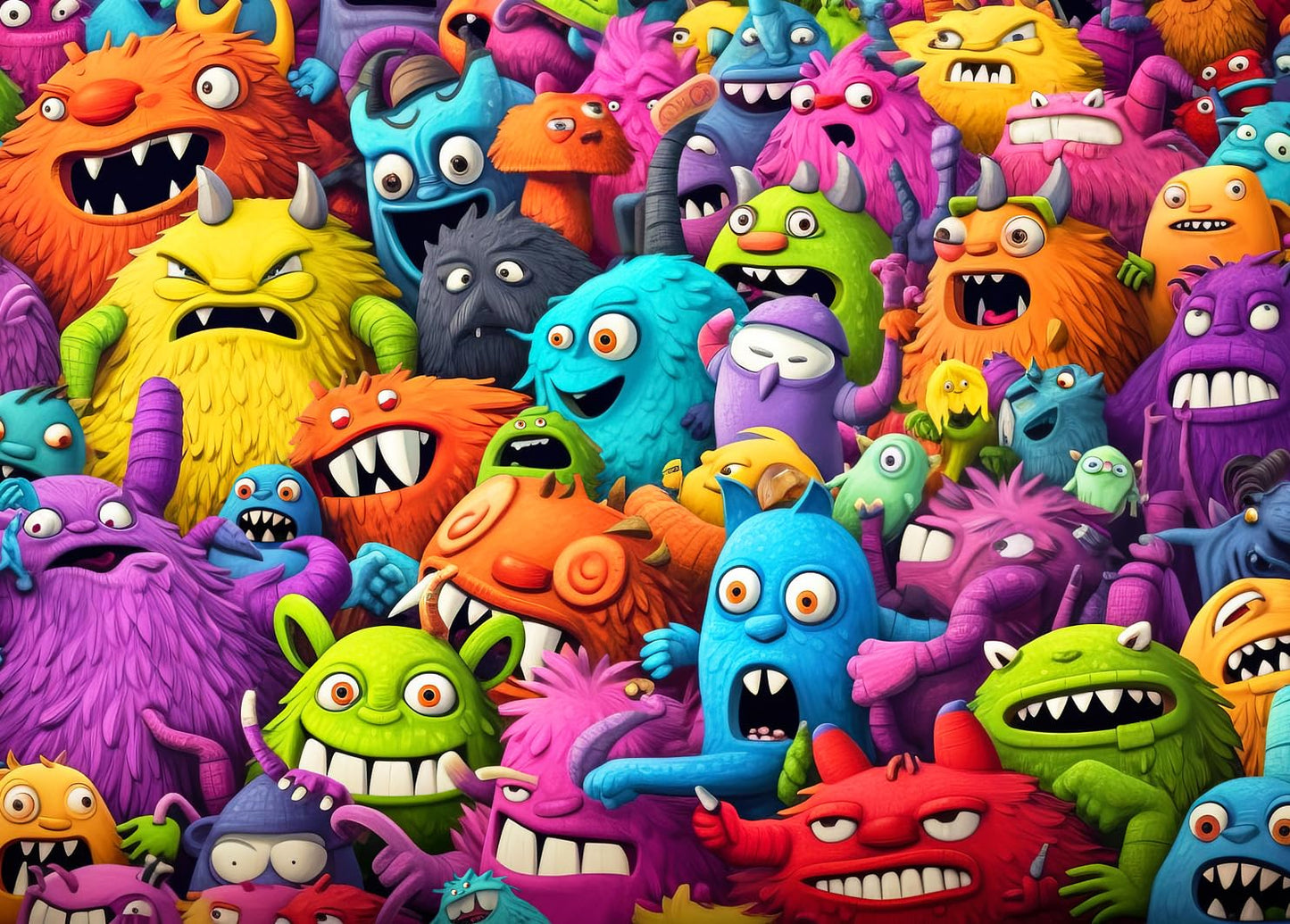 HUADADA 1000-Piece Jigsaw Puzzle for Adults – Crazy Colorful Monsters Artwork
