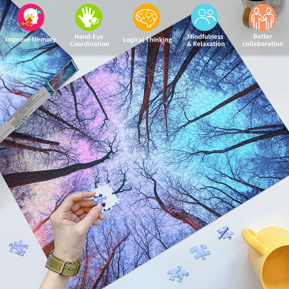 HUADADA 1000-Piece Winter Forest Puzzle for Adults | Challenging Jigsaw Gift