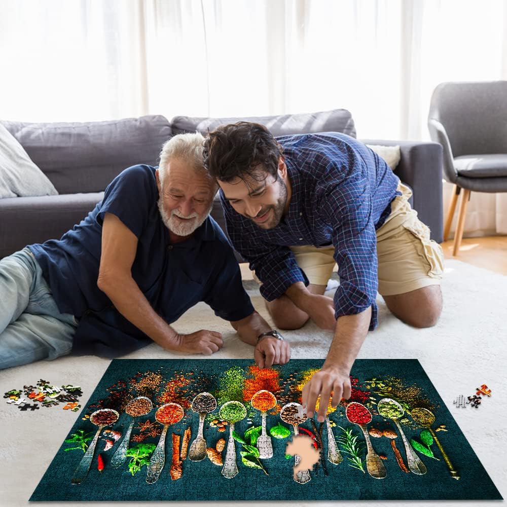 HUADADA 1000-Piece Jigsaw Puzzle: World Spices Edition for Adults