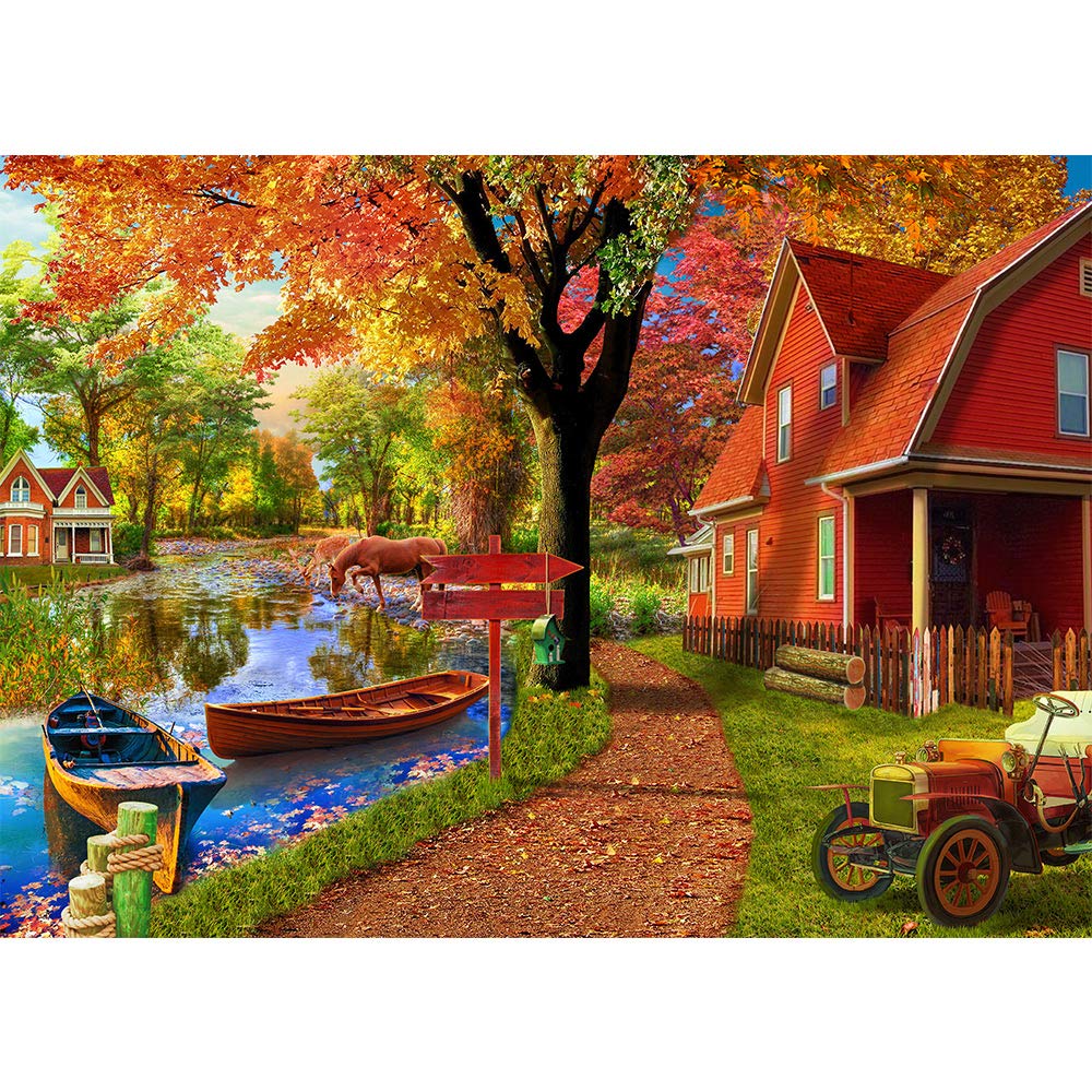 HUADADA 1000-Piece Autumn Village Jigsaw Puzzle for Adults | Premium Quality & Engaging Challenge