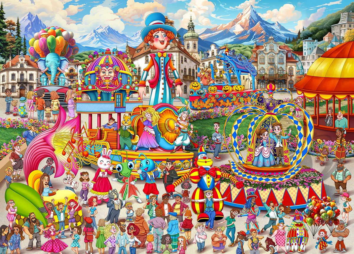 HUADADA 1000-Piece Carnival Interlock Jigsaw Puzzle – No Dust, Lettered Back, Poster Size 27.5x19.6