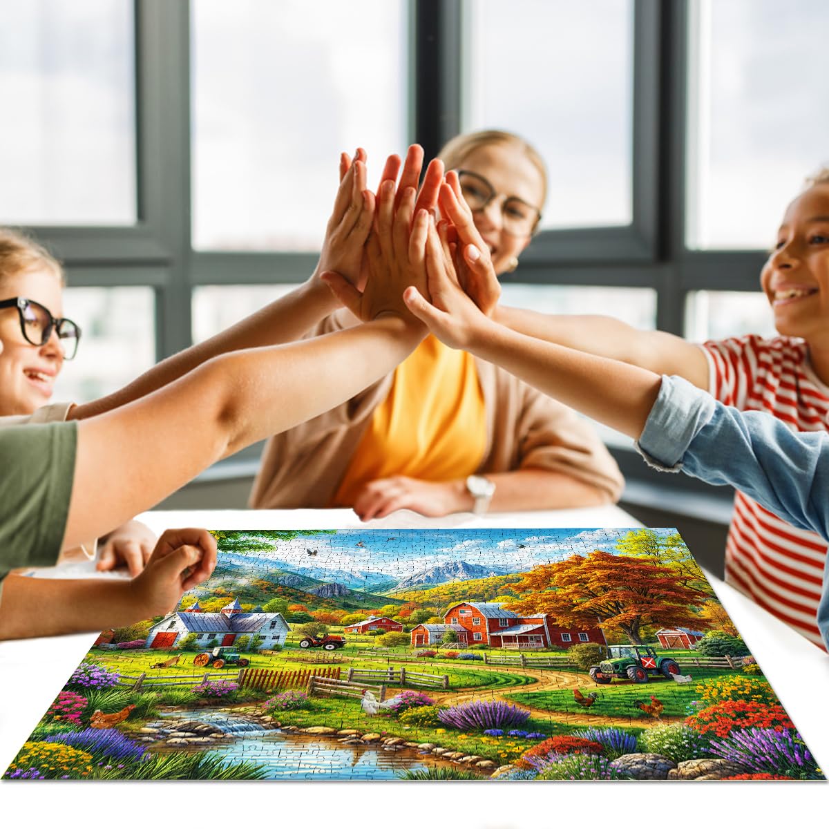 HUADADA 1000-Piece Puzzle - Country Life for Adults | Colorful Jigsaw Puzzles for Family Fun