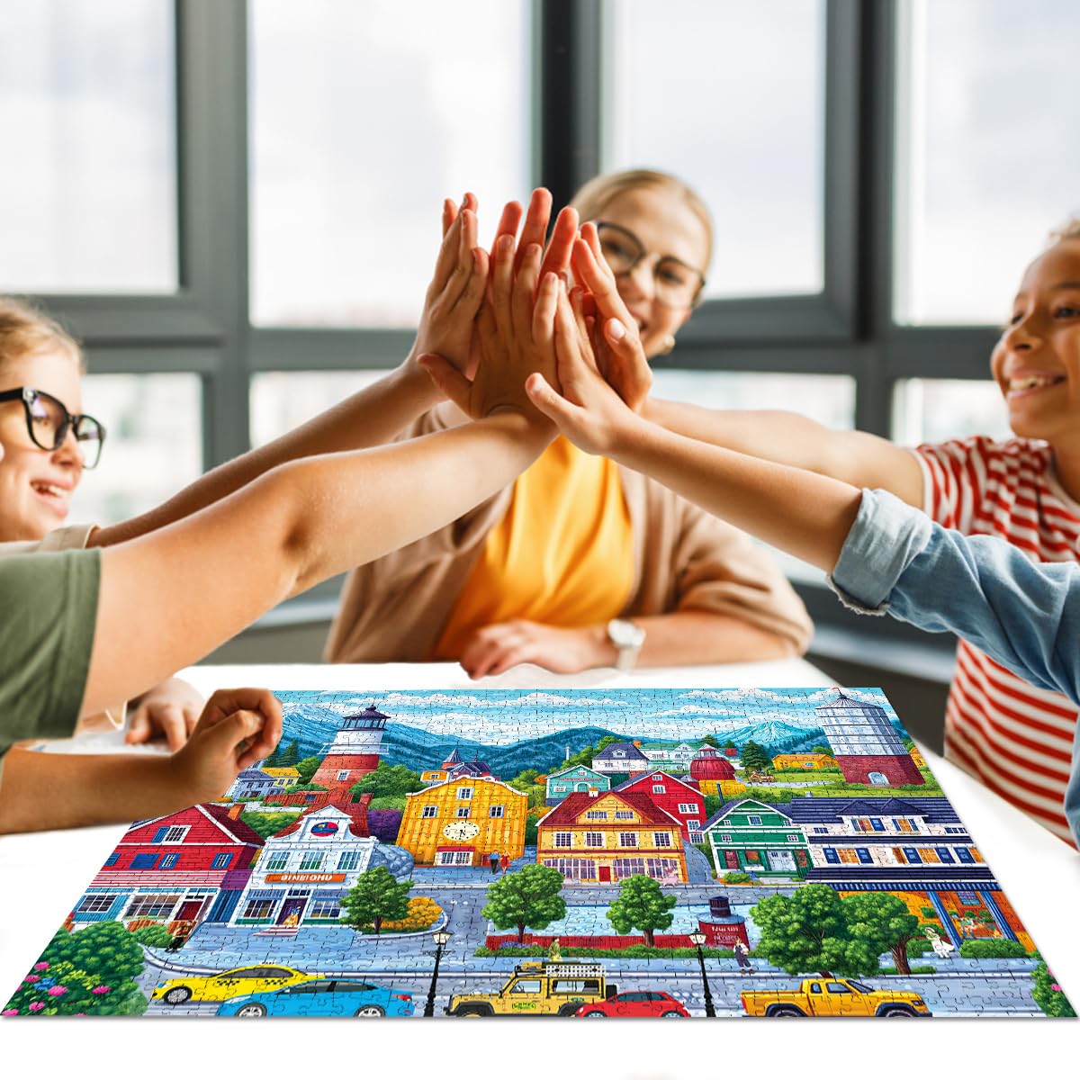 HUADADA 1000-Piece Jigsaw Puzzle for Adults – Comfortable Small Town Living