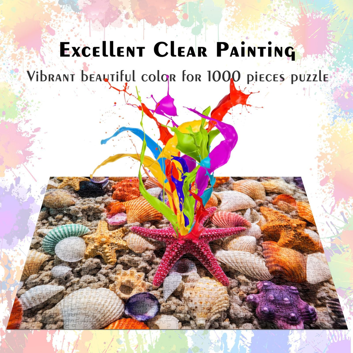HUADADA 1000-Piece Jigsaw Puzzle – Beach Shells Interlock, Poster-Ready (27.5 x 19.6)