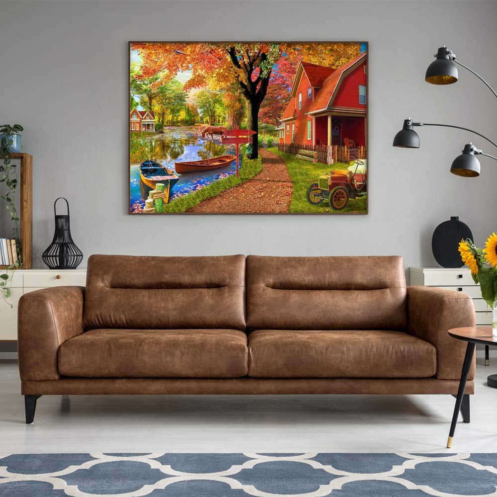 HUADADA 1000-Piece Autumn Village Jigsaw Puzzle for Adults | Premium Quality & Engaging Challenge