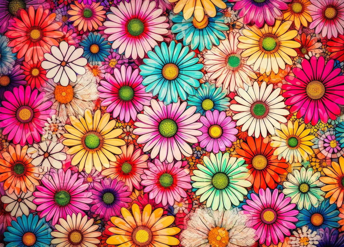 HUADADA 1000-Piece Petal Poster Jigsaw Puzzle – Interlock, Back Letters, No Dust, 27.5 x 19.6 in