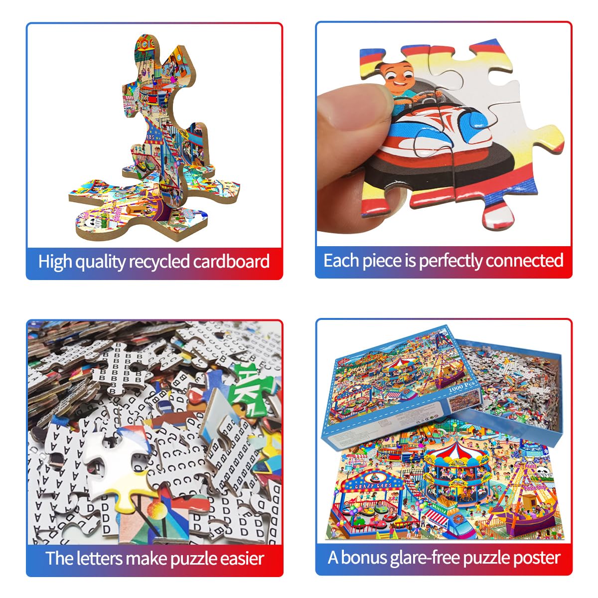HUADADA 1000-Piece Jigsaw Puzzle – Amusement Park Edition for Adults