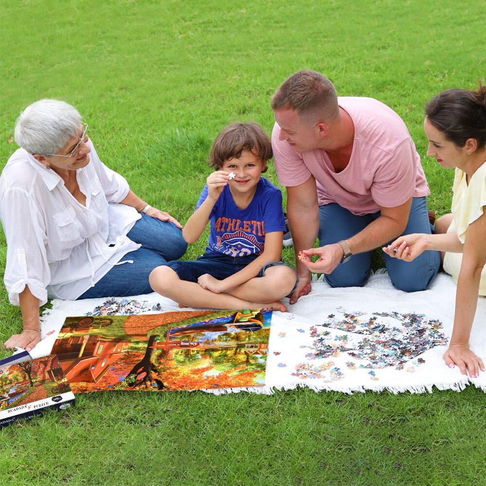 HUADADA 1000-Piece Autumn Village Jigsaw Puzzle for Adults | Premium Quality & Engaging Challenge