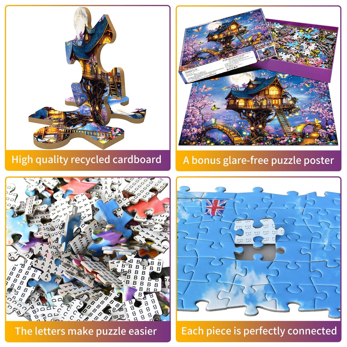 HUADADA 1000 Piece Elf Tree House Puzzle – Colorful Jigsaw for All Ages