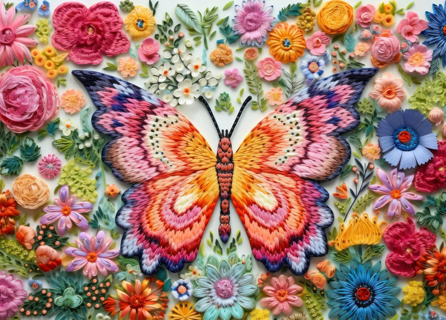 HUADADA 1000-Piece Butterfly Flower Jigsaw Puzzle – Interlocking, No Dust, 27.5 x 19.6 in Poster