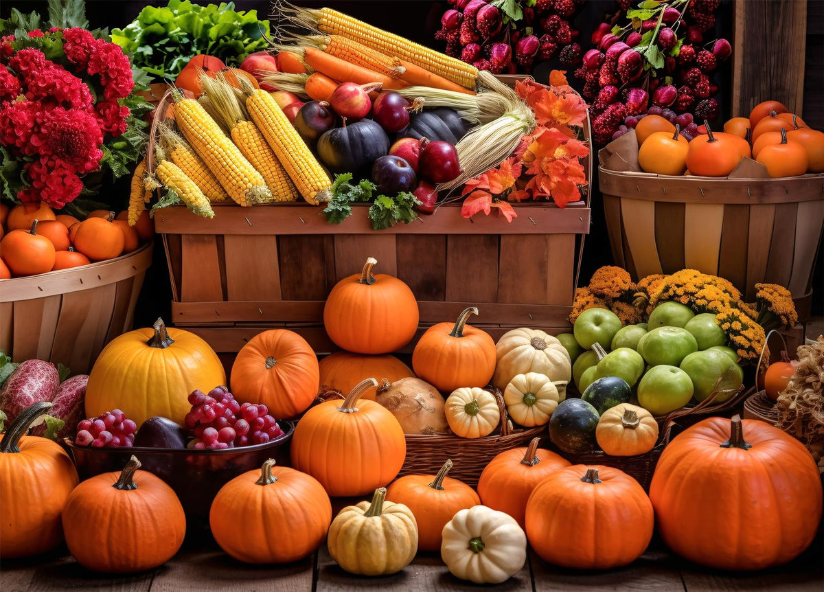 HUADADA 1000-Piece Fall Harvest Puzzle — No Dust Surface, Poster-Ready
