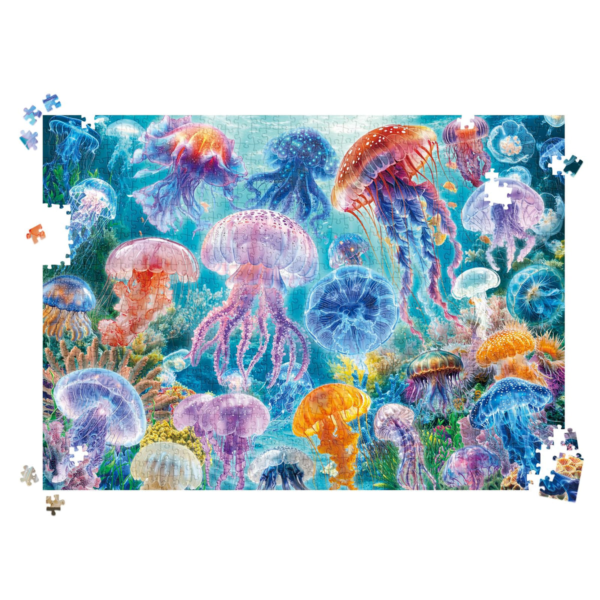 HUADADA 1000-Piece Jellyfish Puzzle for Adults – Dreamy Deep-Sea Scene