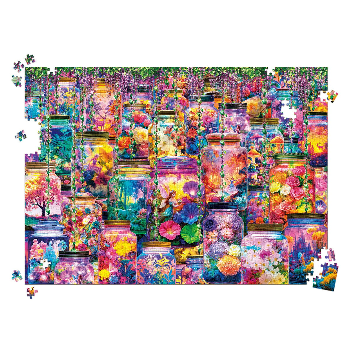 HUADADA Puzzles for Adults 1000 Pieces – Dreamy Glass Jar Scene Jigsaw Puzzle (70 x 50 cm)