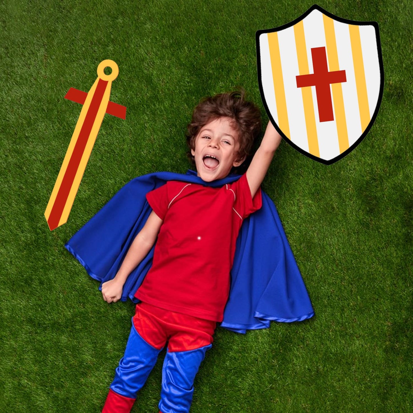 Huaerle 36-Set DIY Knight Shield & Sword Craft Kit – Cardboard Shields, Swords & Strips for Party Play