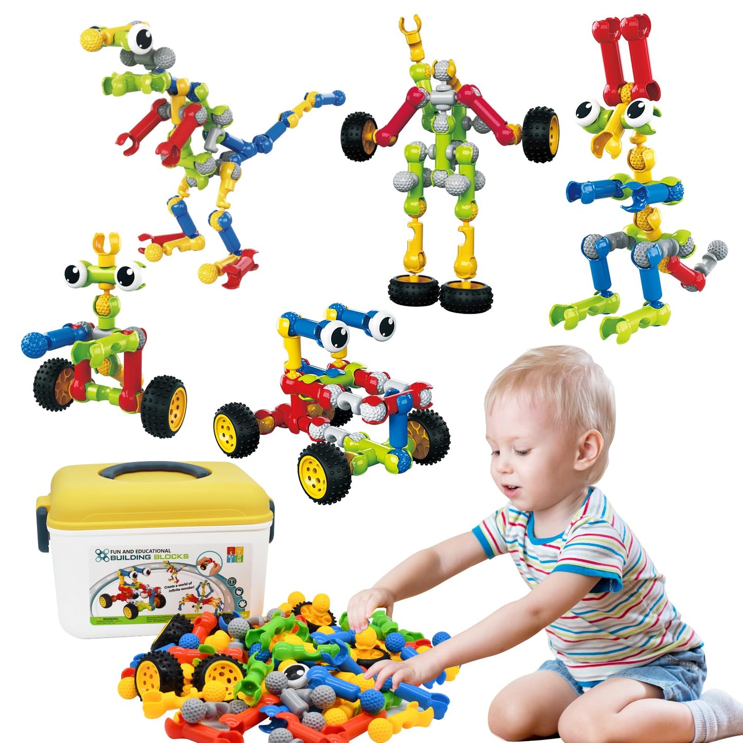Huaker 109-Piece STEM Building Toys for Kids 3-12 | Creative Blocks