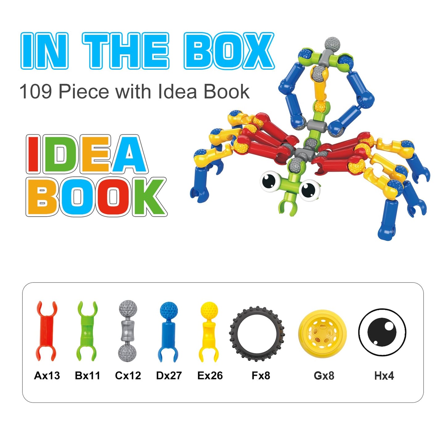 Huaker 109-Piece STEM Building Toys for Kids 3-12 | Creative Blocks