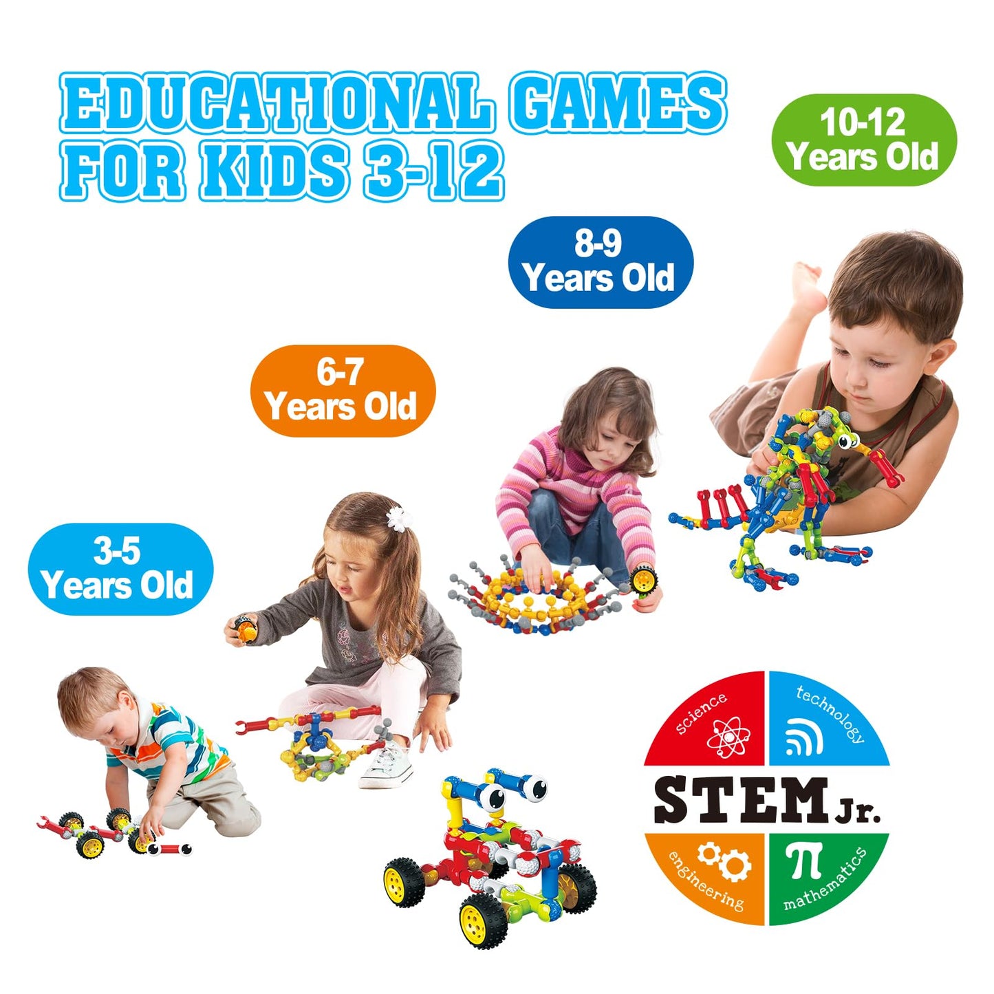 Huaker 109-Piece STEM Building Toys for Kids 3-12 | Creative Blocks