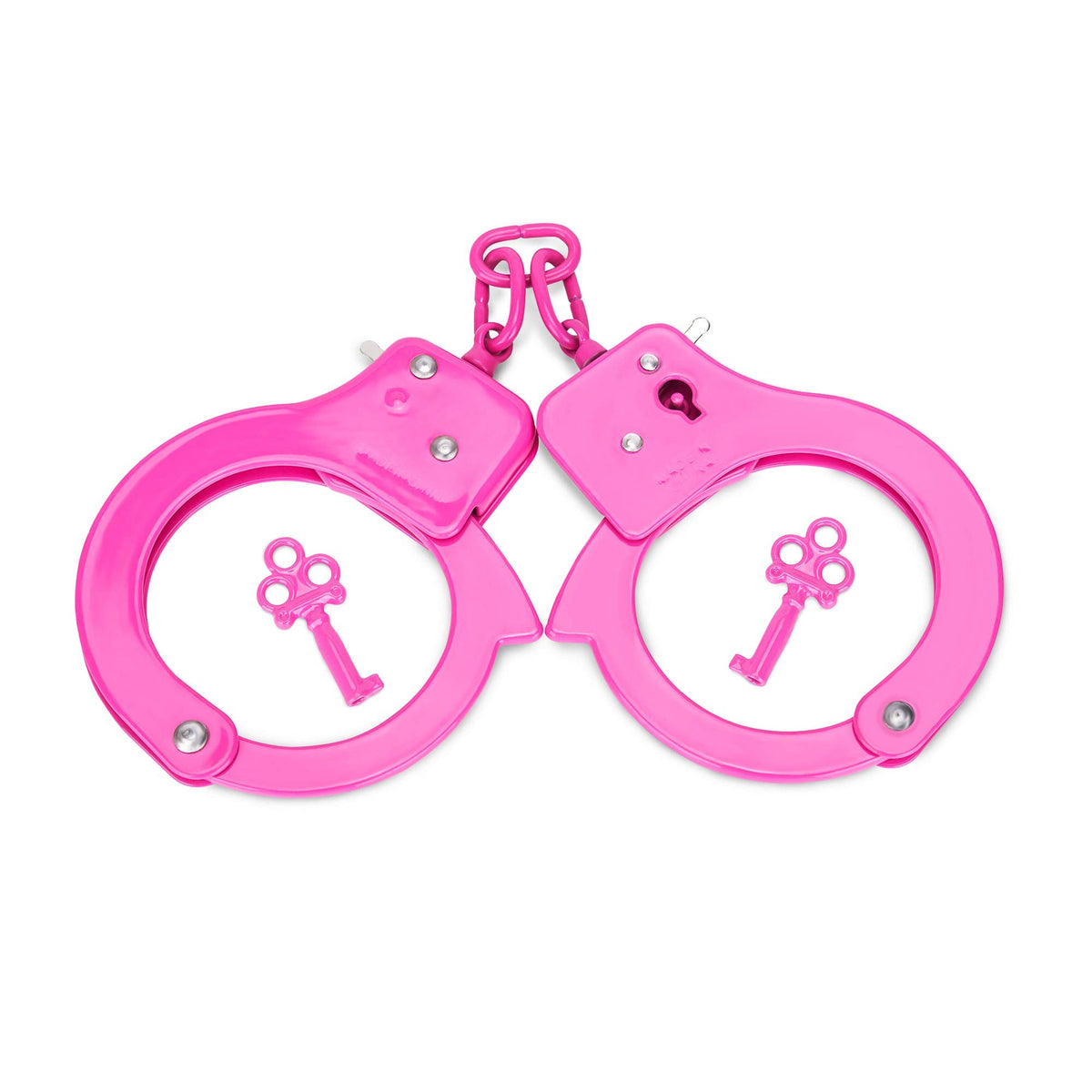 HUALIXUAN Pink Metal Play Handcuffs — Safe, Durable Toy Cuffs with Safety Release