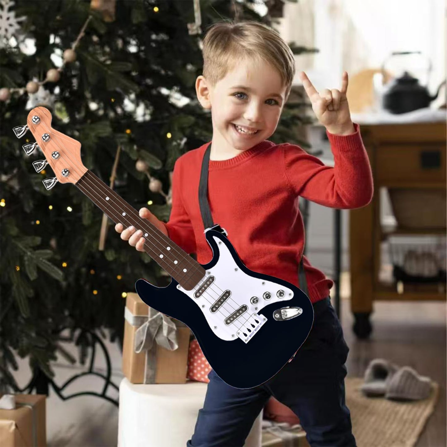 Huang Cheng Toys 16-Inch Mini Guitar Toy for Kids and Beginners | Lightweight Instrument with Strap