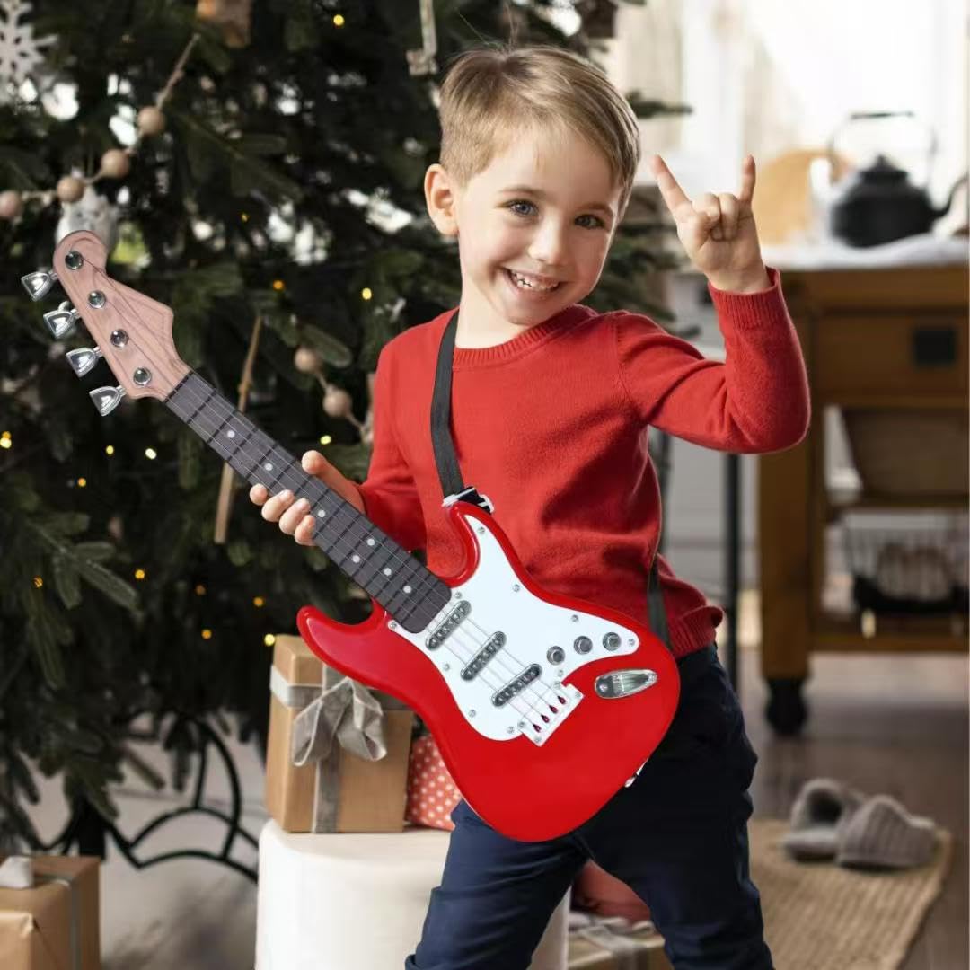 16-Inch Mini Guitar Toy for Kids & Beginners by Huang Cheng Toys | Electric Guitar with Strap