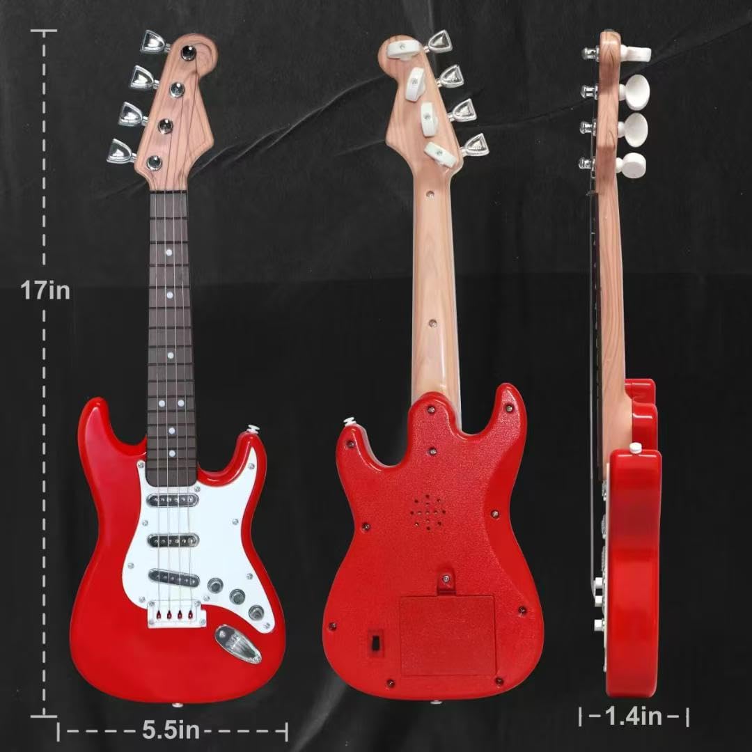 16-Inch Mini Guitar Toy for Kids & Beginners by Huang Cheng Toys | Electric Guitar with Strap