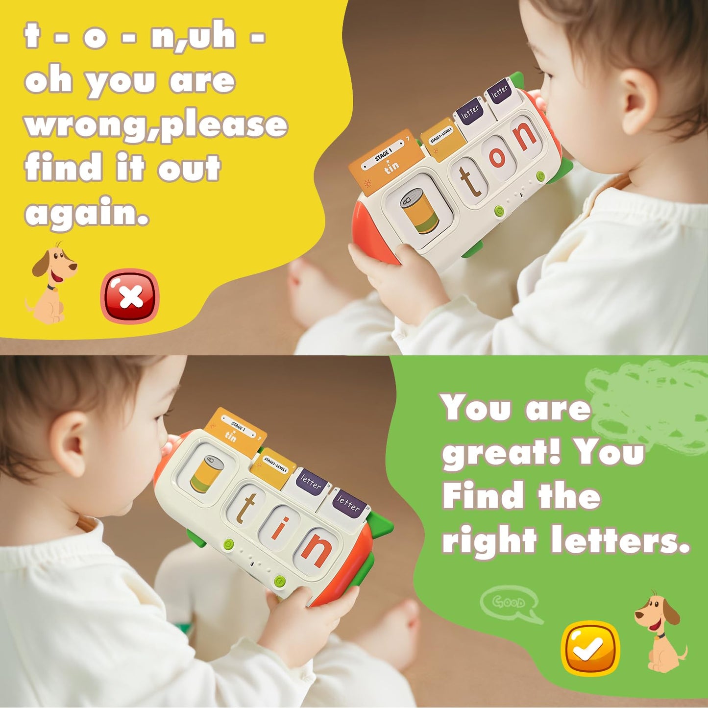 HUBFIVY Alphabet Talking Flash Cards & Math Games for Kids 2-8 | 56 Math Cards & 106 CVC Word Games