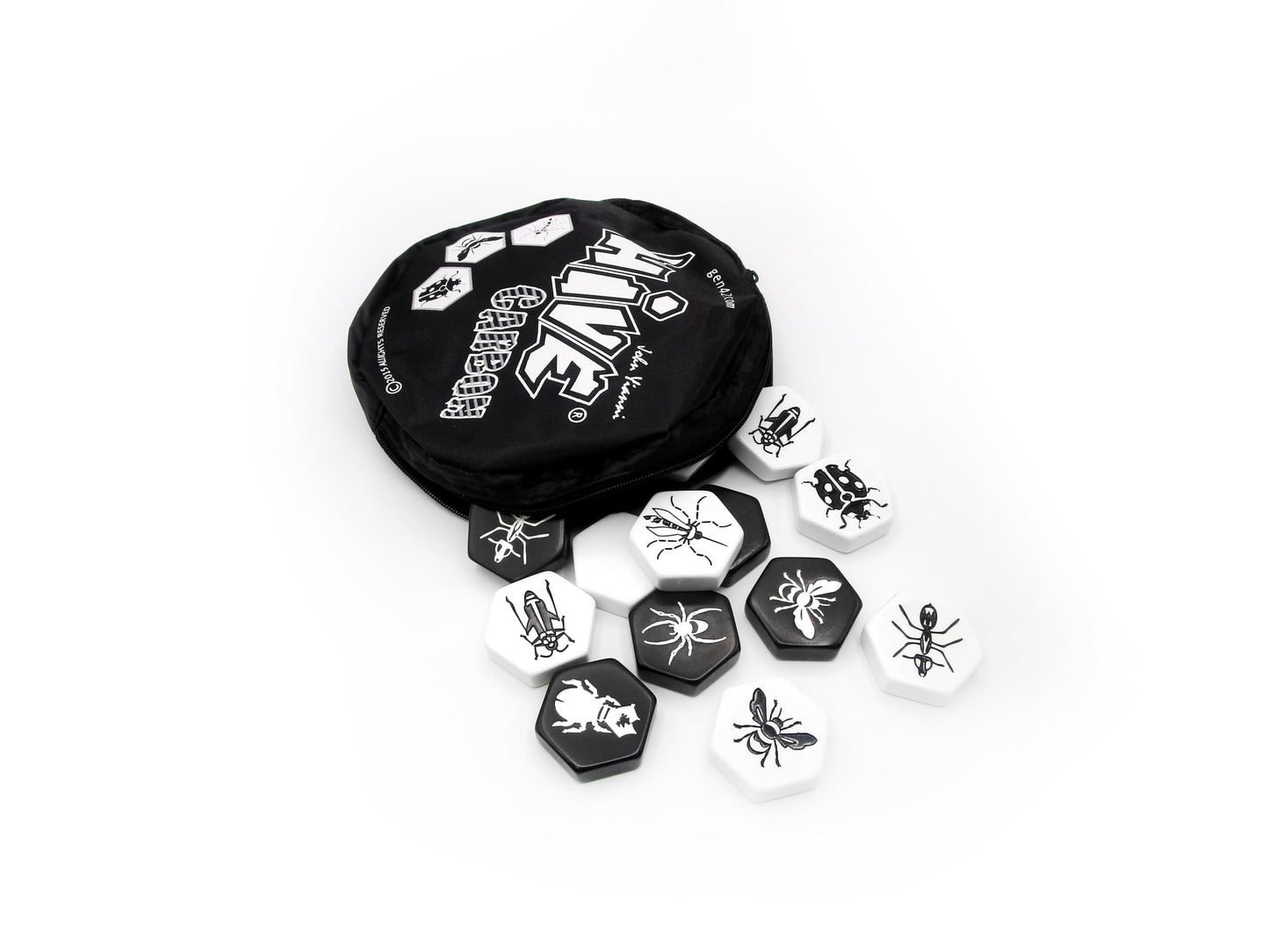 Huch & Friends Hive Carbon Special Edition — No-Board Strategy Game with Mosquito & Ladybug