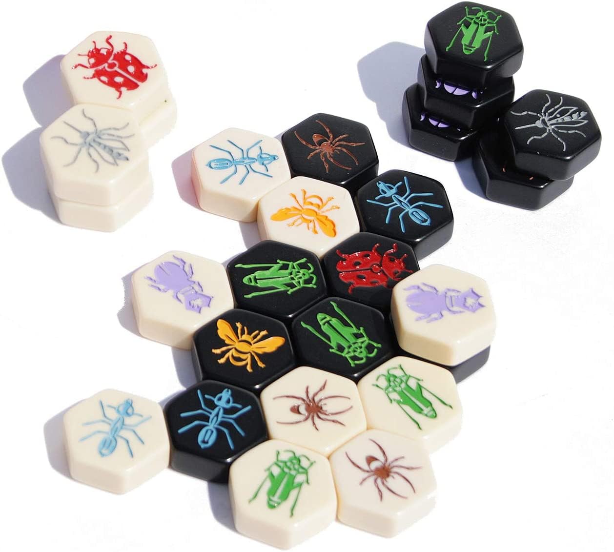 HUCH! Hive Pocket Game – Portable Two-Player Abstract Strategy with Ladybug & Mosquito Expansions | Travel Edition