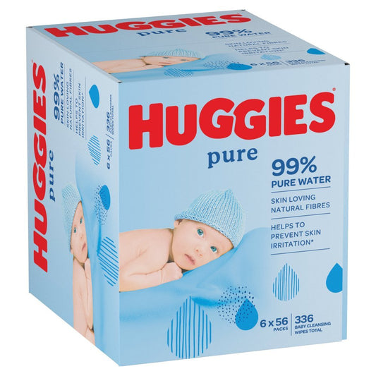 Huggies 48 Pure Baby Wipes PMP (6 Pack Total 288 Wipes)