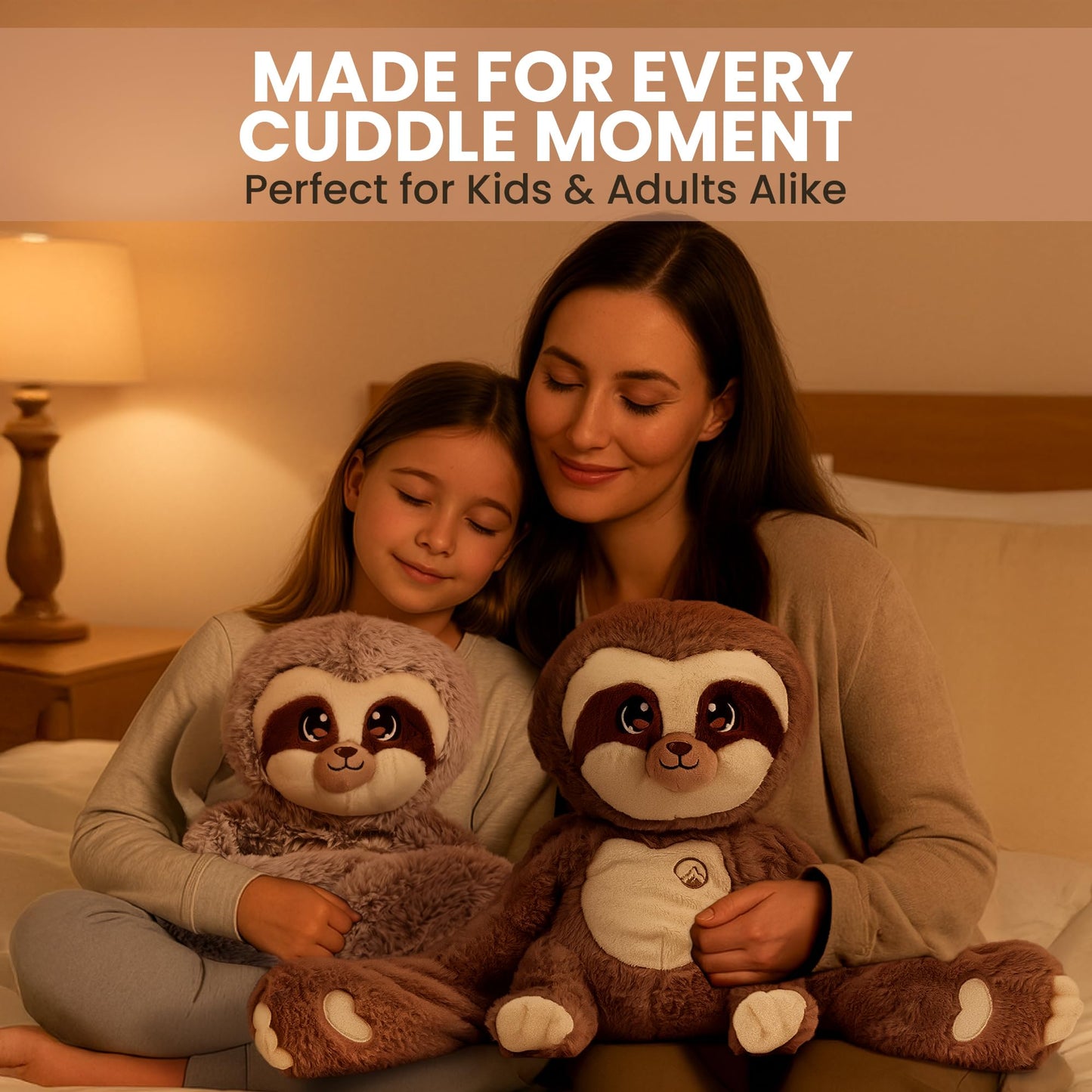 Huggle Healers Marshmallow Sloth — 36-Inch Weighted Plush Hug for All Ages