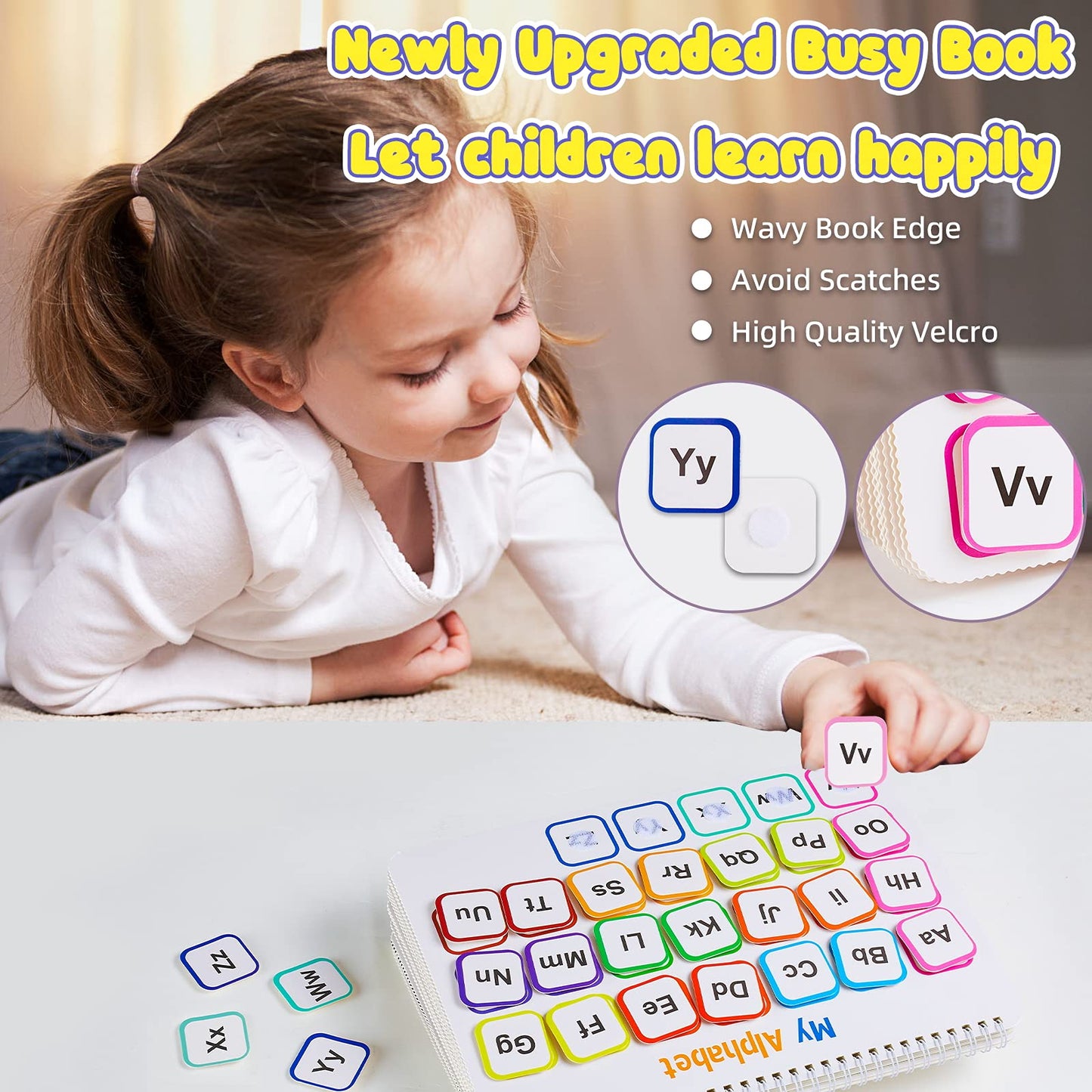 Huijing Montessori Busy Book – Preschool Learning Activities, Tracing & Coloring Binder