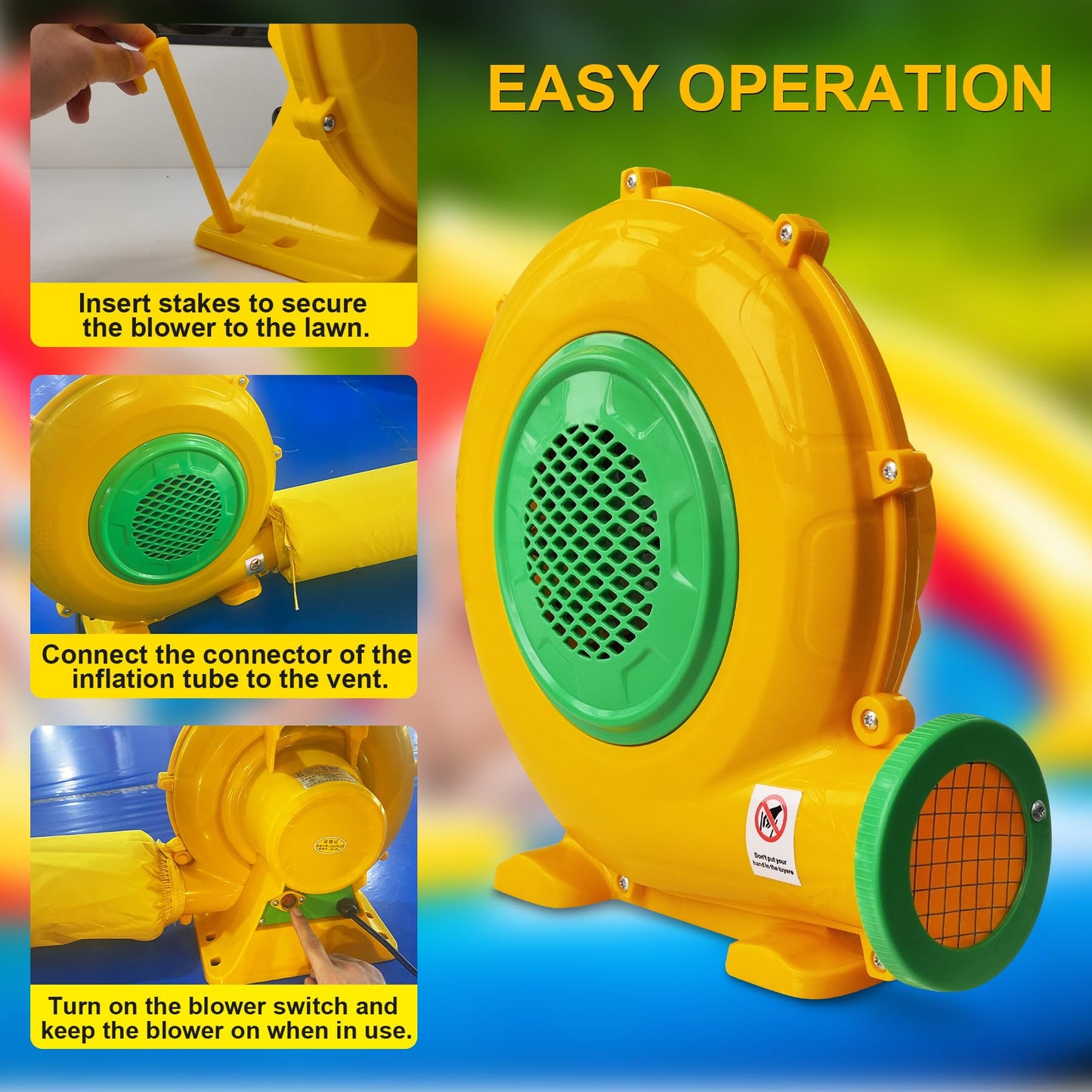 Huilynsen 550W Bounce House Blower — Portable & Powerful Inflatable Air Pump