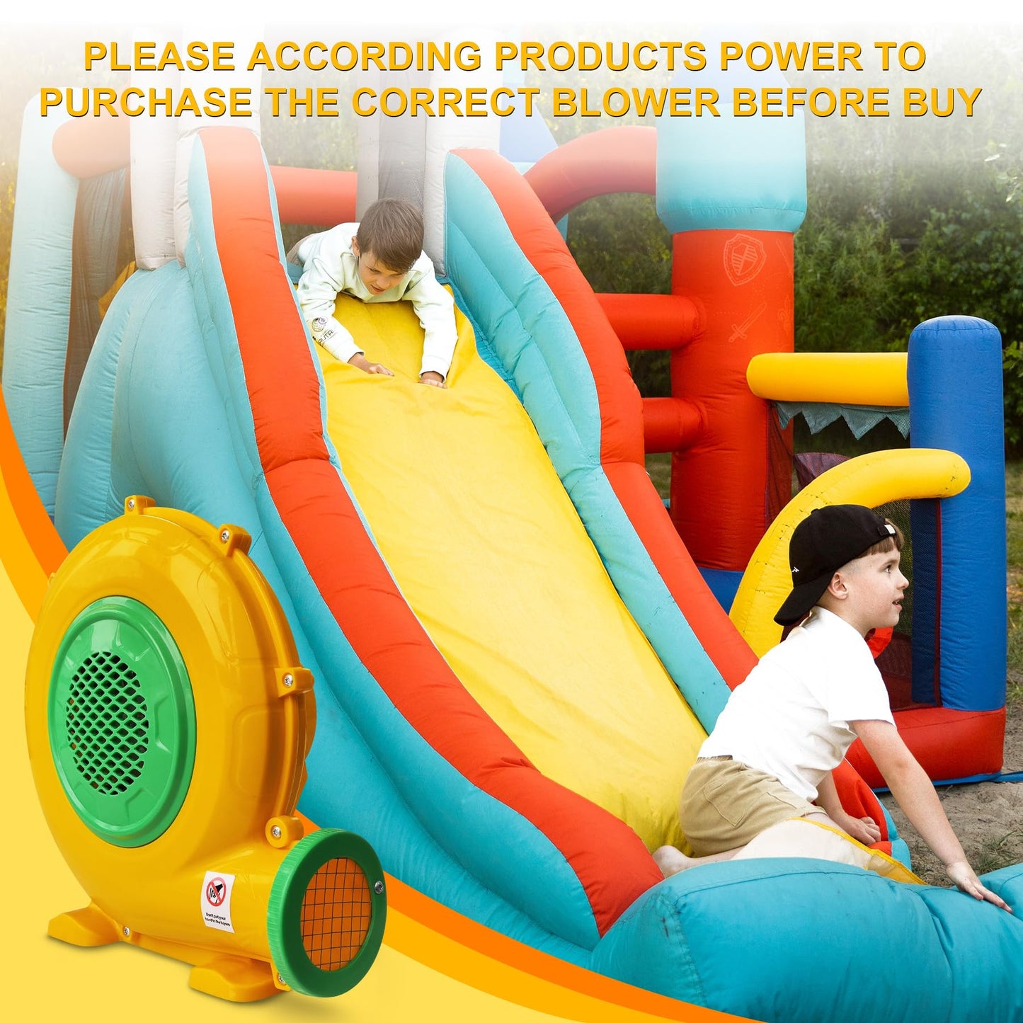 Huilynsen 550W Bounce House Blower — Portable & Powerful Inflatable Air Pump