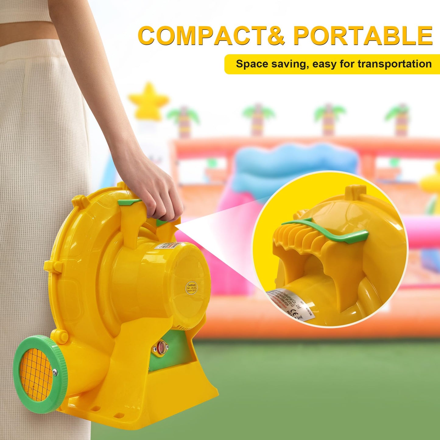 Huilynsen 750W Bounce House Blower – Portable Indoor/Outdoor Inflatable Air Pump