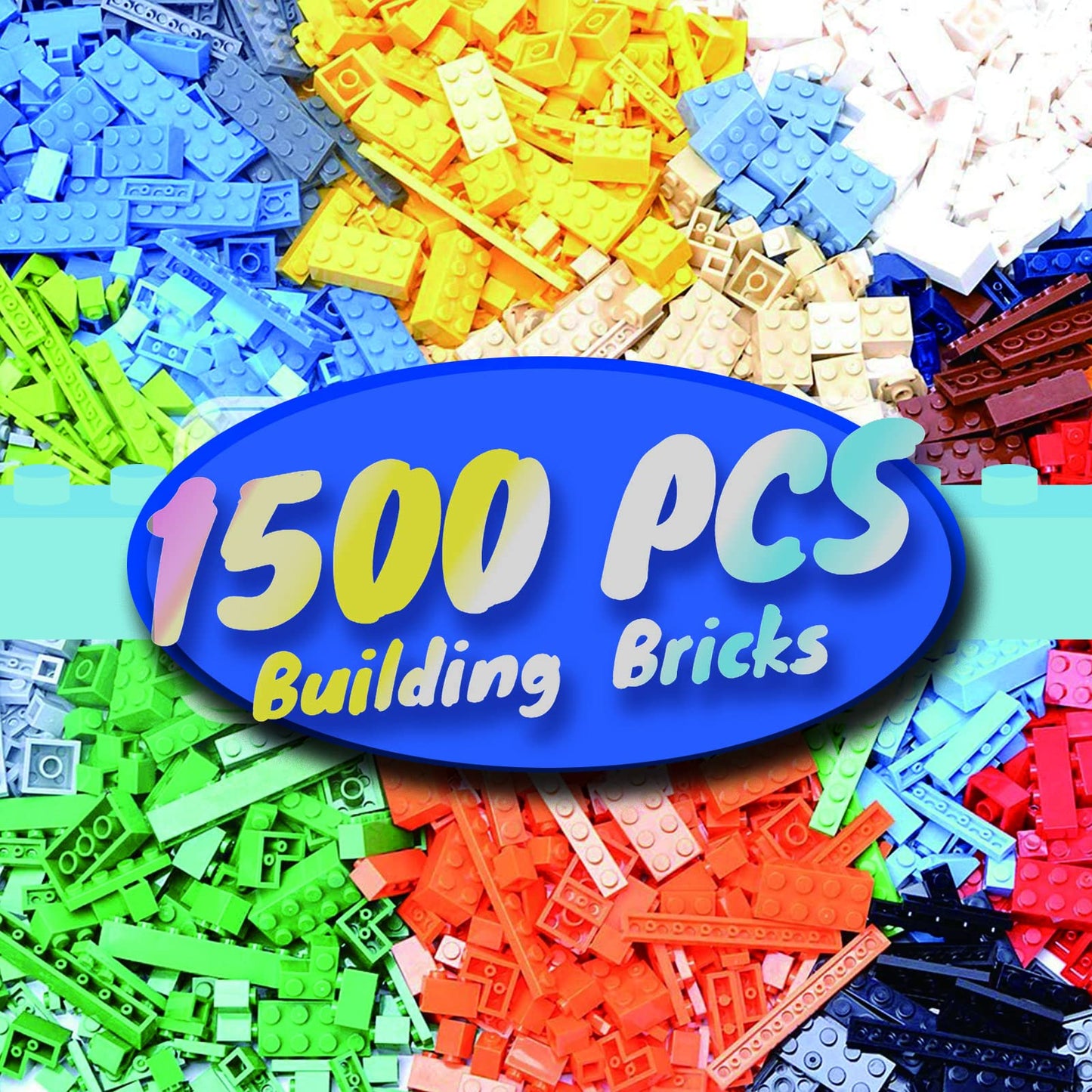 HUIZDQ 1500-Piece Building Bricks Set — Classic Bulk Blocks Compatible with All Major Brands