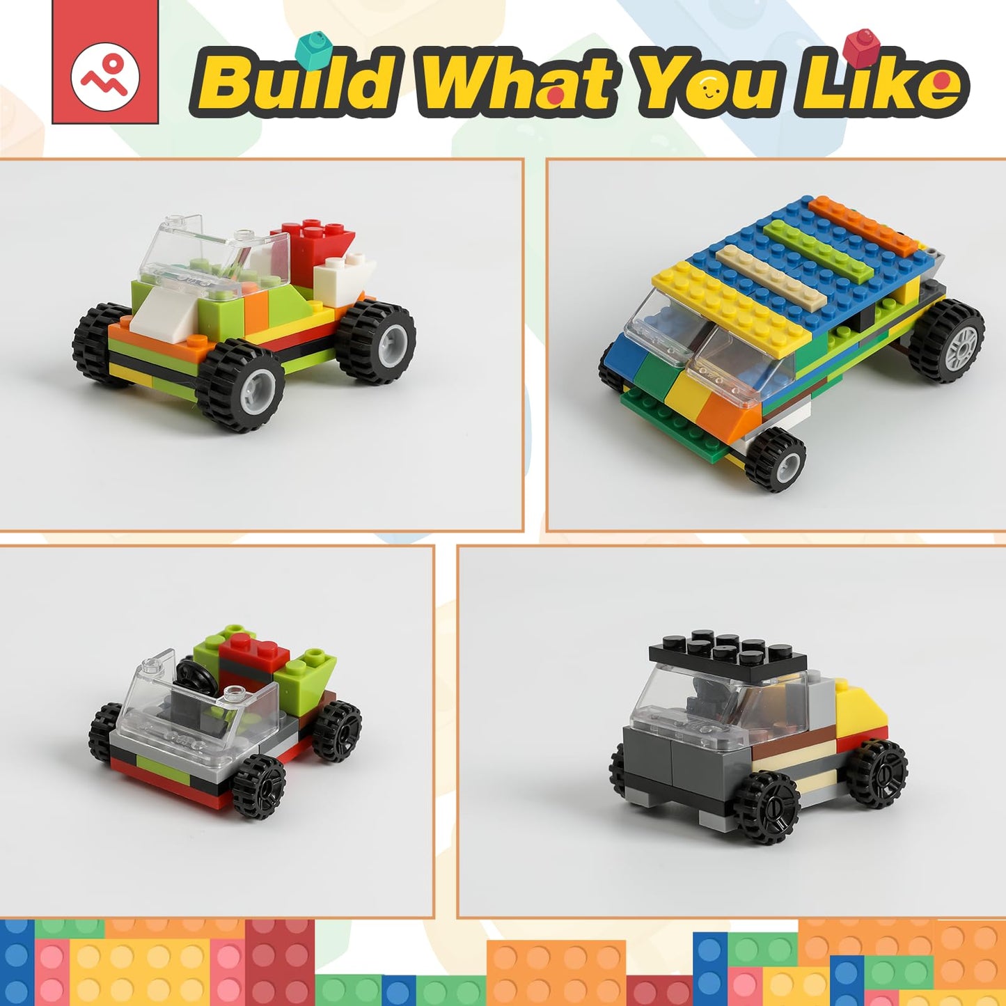 HUIZDQ 450pcs Wheels and Axles Set – Compatible with Major Brick Brands