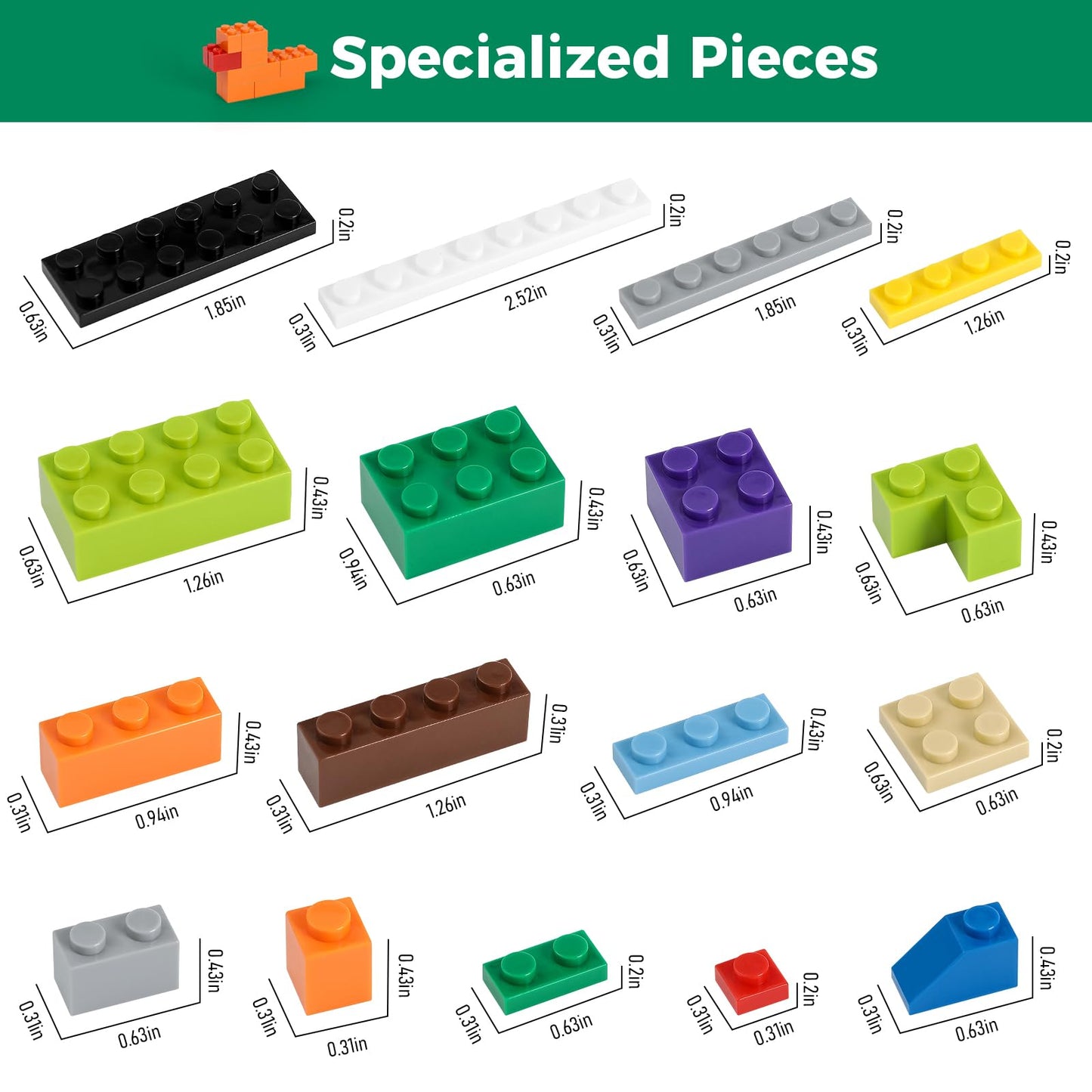 HUIZDQ 1500-Piece Building Bricks Set — Classic Bulk Blocks Compatible with All Major Brands