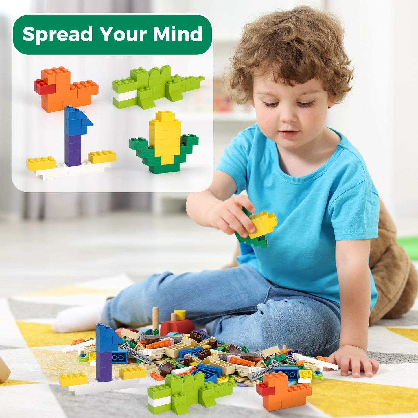 HUIZDQ 1500-Piece Building Bricks Set — Classic Bulk Blocks Compatible with All Major Brands
