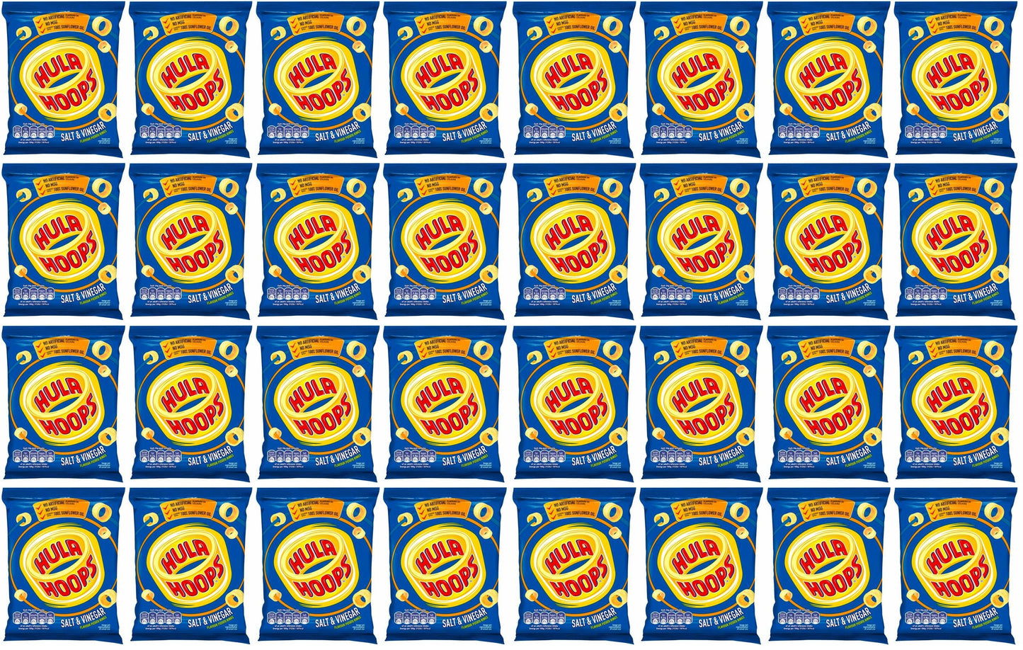32 x Hula Hoops Salt & Vinegar Crisps 34G