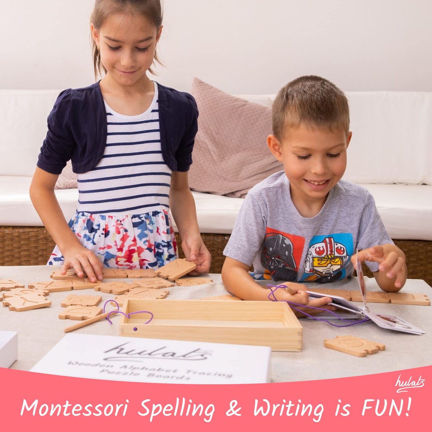 Hulats Montessori Letter Tracing Alphabet Toy – Learn to Write & Spell for Kids 3-5