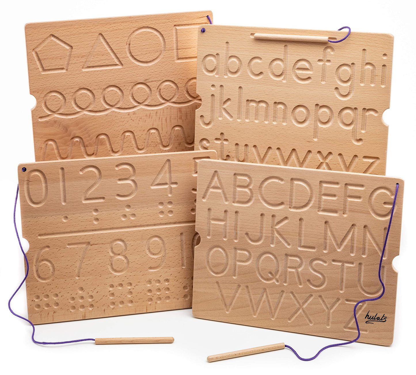 Hulats Learn to Write: Wooden Alphabet Tracing Boards for Ages 3-5