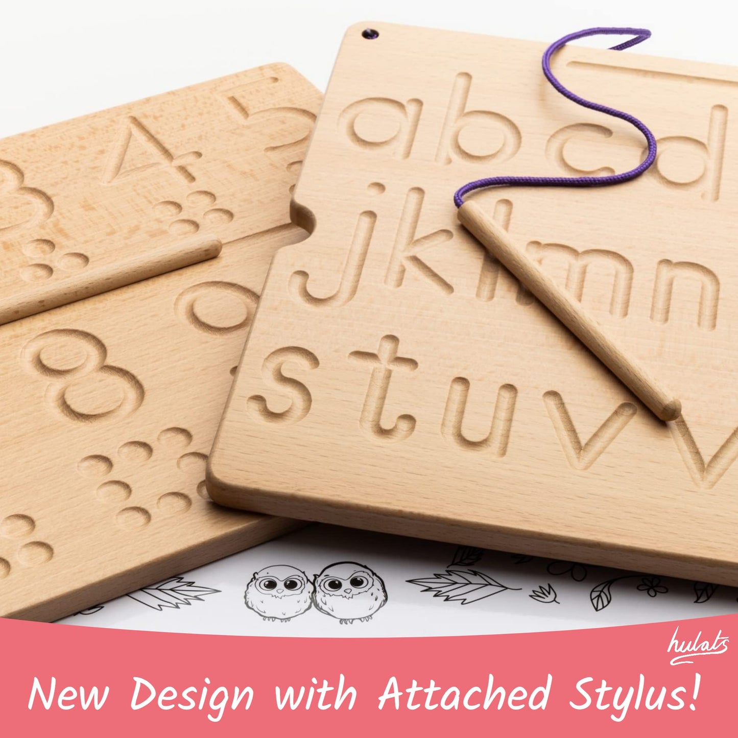Hulats Learn to Write: Wooden Alphabet Tracing Boards for Ages 3-5