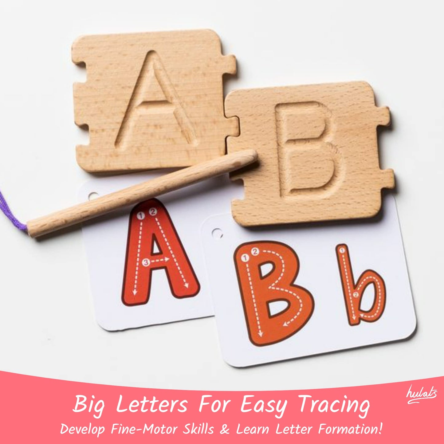 Hulats Montessori Letter Tracing Alphabet Toy – Learn to Write & Spell for Kids 3-5