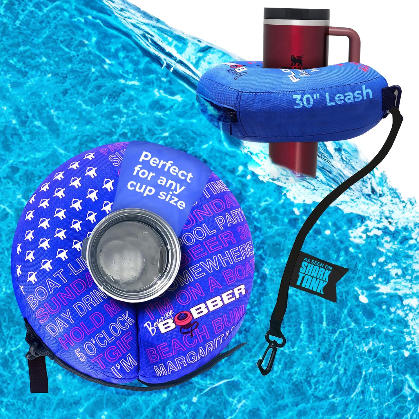 Human Bobber Inflatable Drink Holder – Large Blue Pool Float for Cups, Cans & Bottles