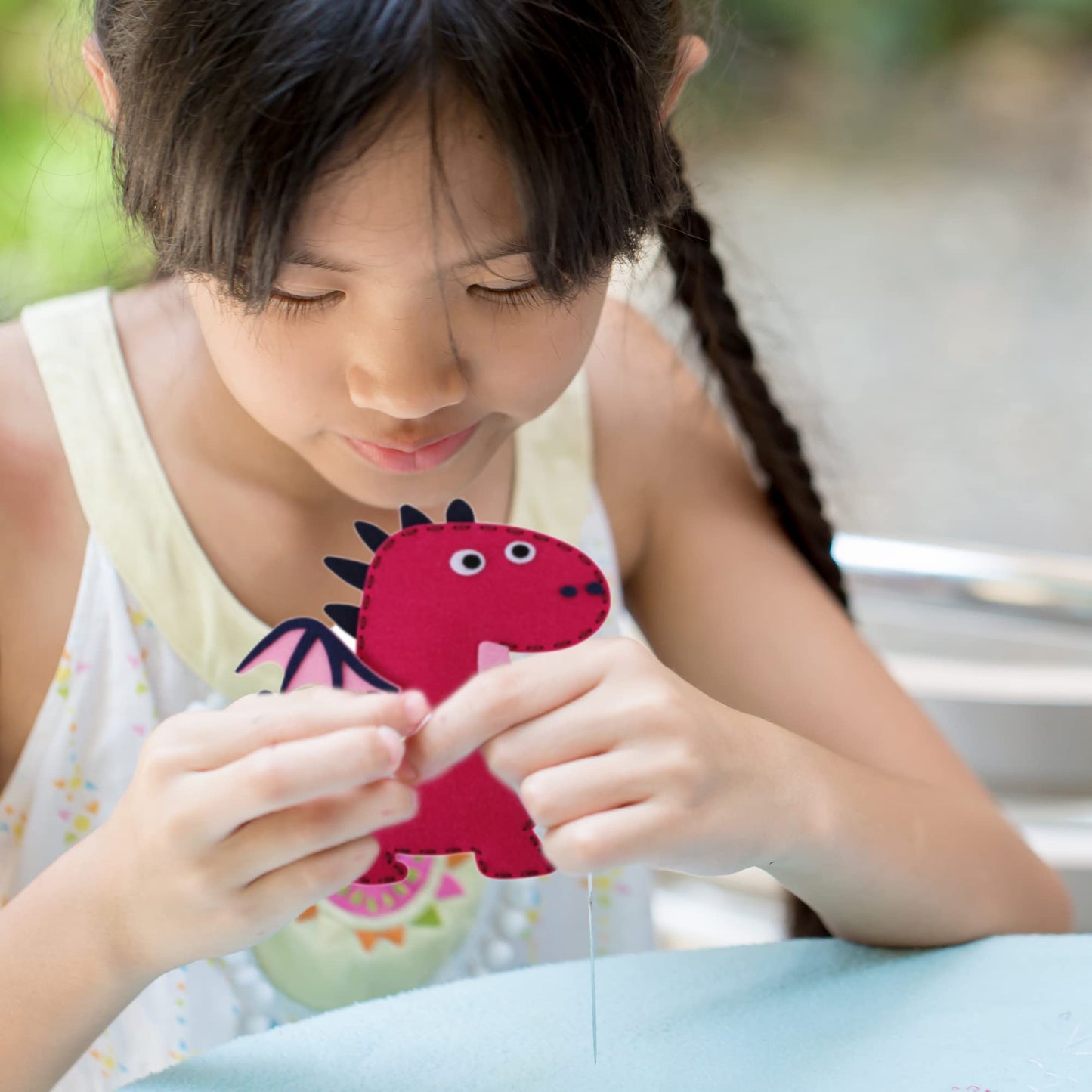 Hummingbird Crafts Dragons Sewing Kit for Kids 8-12 – Fun, Educational Felt Dragons DIY Craft Kit