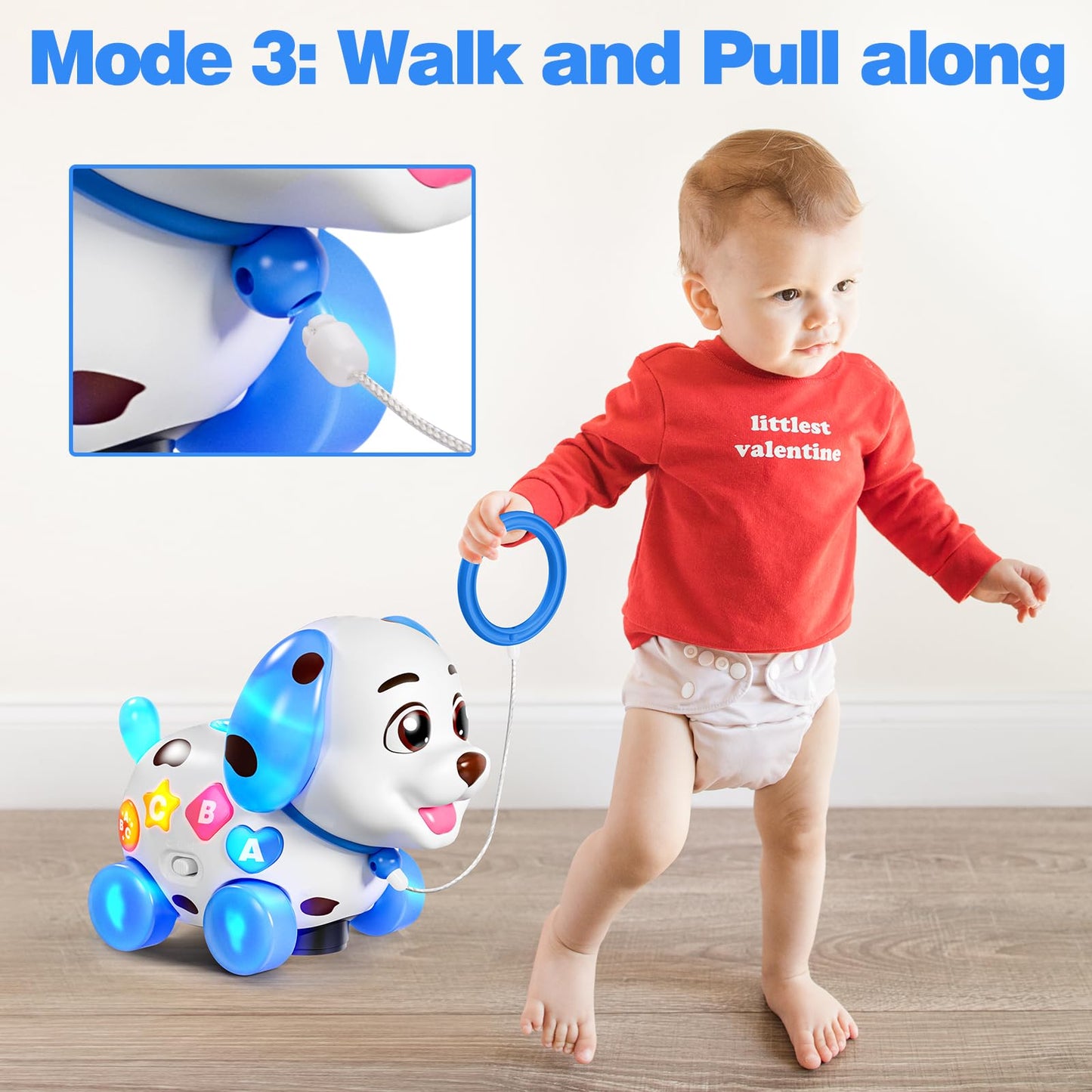 HumorPlay Musical Puppy Toy – 3-in-1 Sit, Crawl & Walk for 6-18 Months, Bilingual