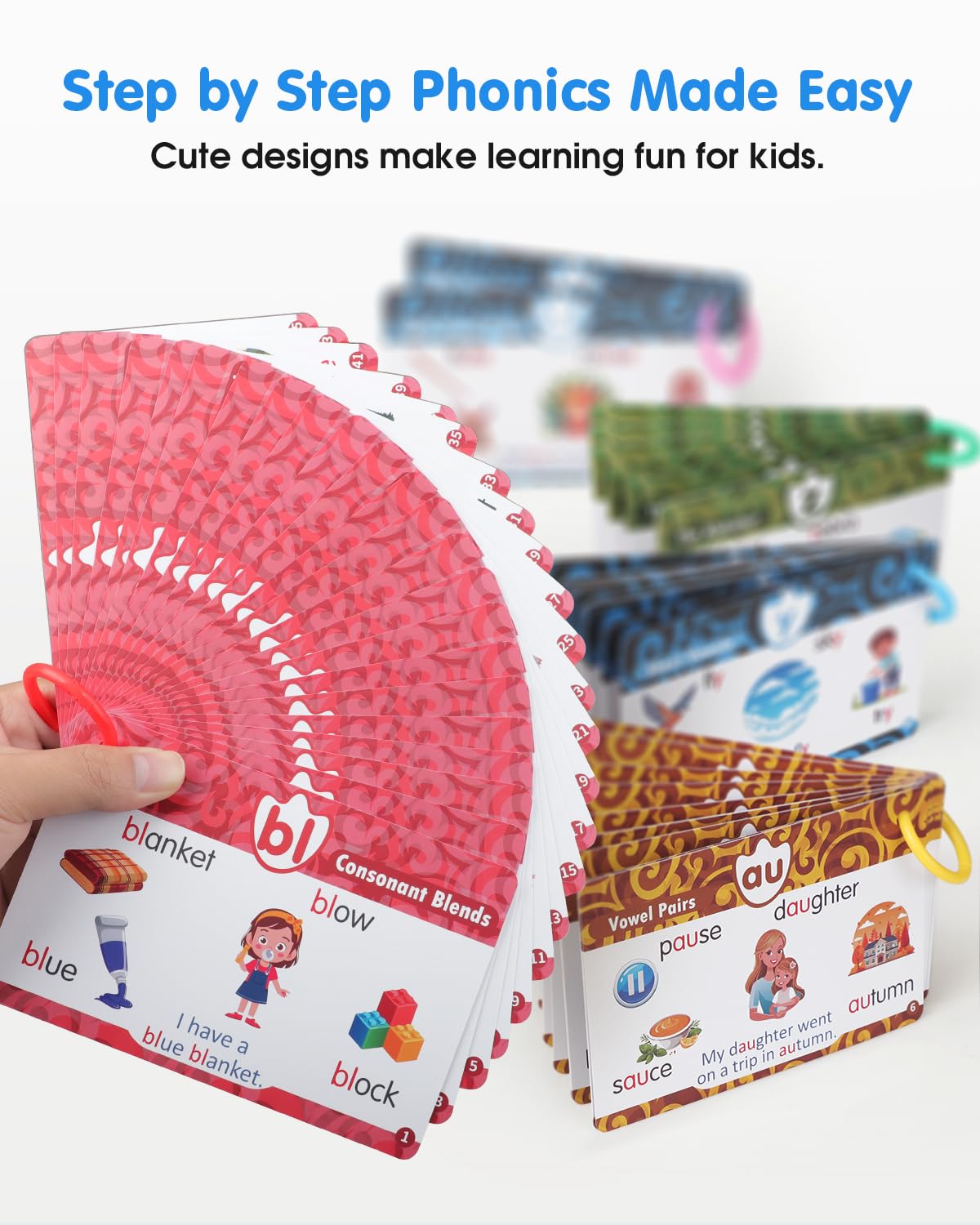 Humzo Phonics Talking Flash Cards with Reader Dog – Learn to Read Kit (148 Pages, 592 Words, 90 Stickers)