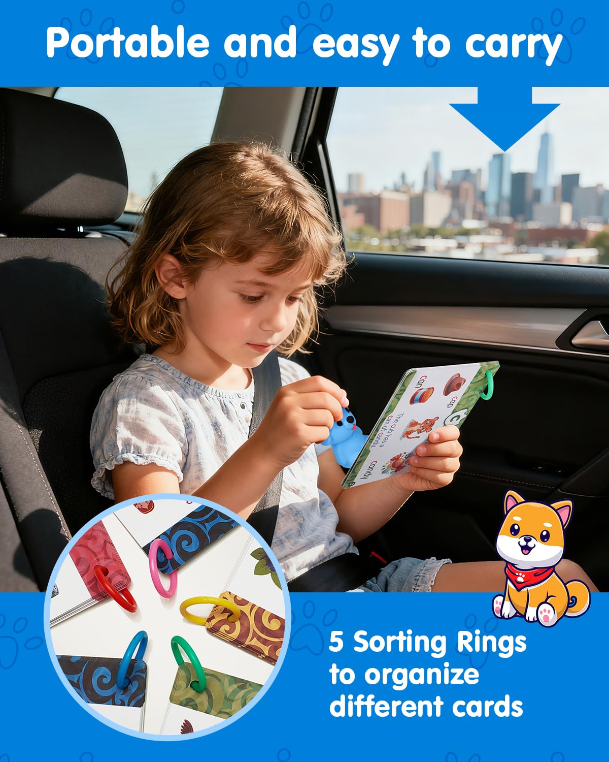 Humzo Phonics Talking Flash Cards with Reader Dog – Learn to Read Kit (148 Pages, 592 Words, 90 Stickers)